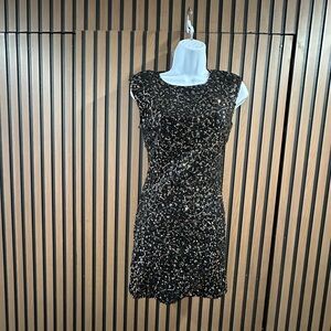 Elegant Black and Gold Sequin Dress